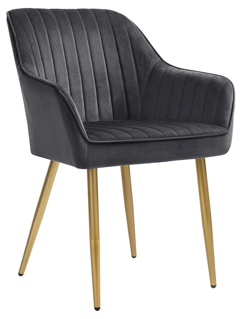 Čalúnené jedálenské kreslo Kora antracitovo sivé