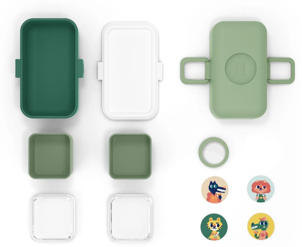 monbento Desiatový box Monbento Tresor Green Forest 750 ml