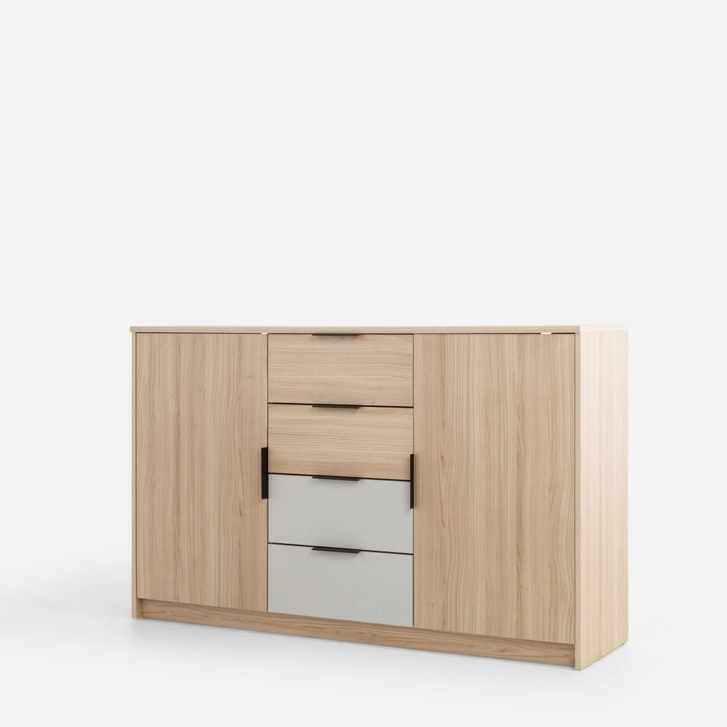 Komoda Ryga 05 145 cm dub Riva/šedá