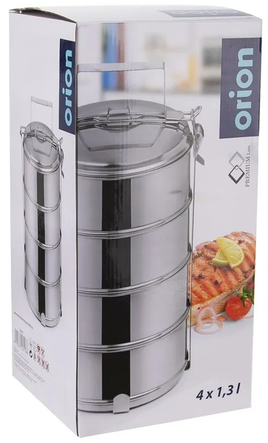 Orion Obedár 4x 1,3 l, nerez, 4 poschodia
