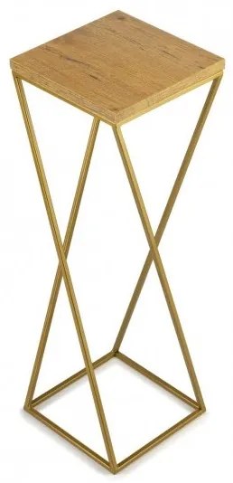 Stojan na kvety LOFT 70x24 cm zlatá/hnedá