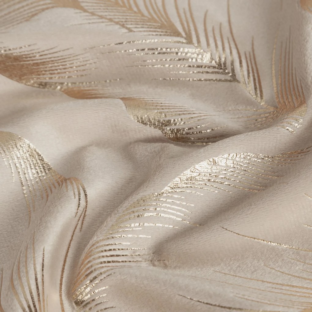 EUROFIRANY ZATEMŇOVACÍ ZÁVES NA KRÚŽKOCH MILENA 140X250 CM LISTY