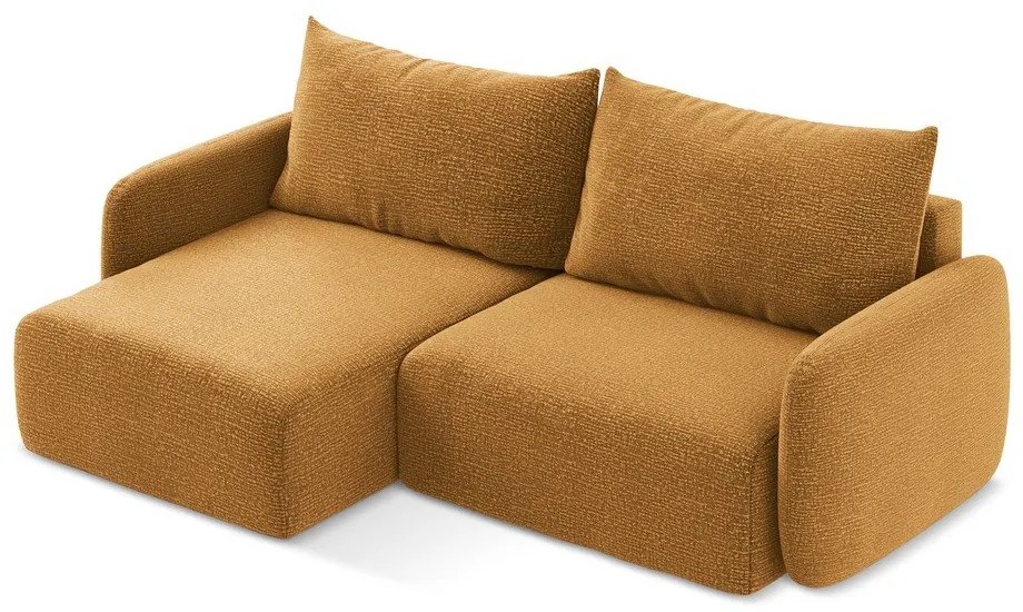 Oranžová rozkladacia/s úložným priestorom rohová pohovka (ľavý roh) Kalena – Makamii