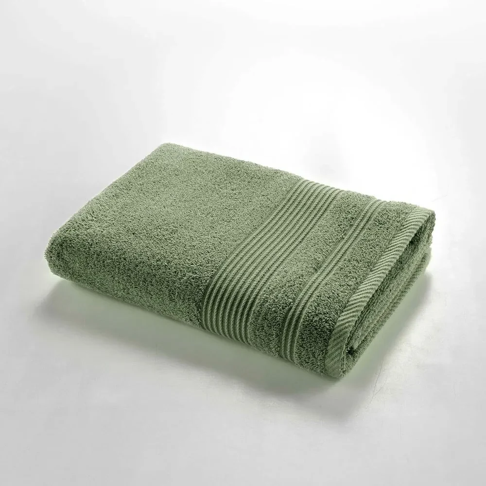 Kaki froté bavlnená osuška 70x130 cm Tendresse – douceur d'intérieur