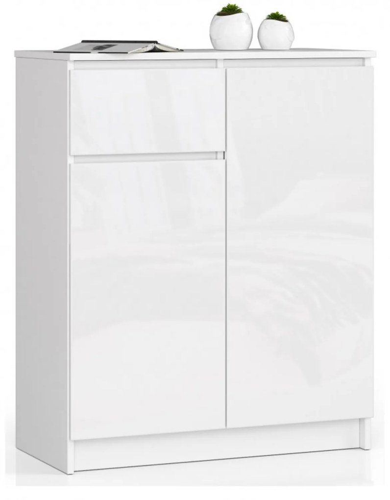 Komoda K80 2D1SZ biela lesk
