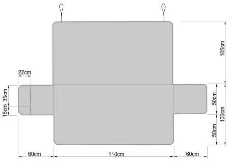 Poťah na sedačku PARIS sivý, 110 cm