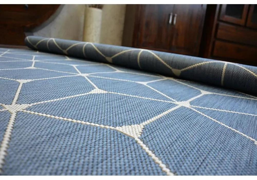 Kusový koberec Kocky 3D modrý 120x170cm