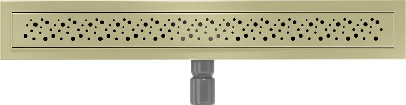 Mexen Flat, lineárny podlahový žľab 60 cm, M12, zlatá matná, 1A21060-15