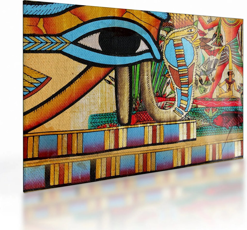 Sklenený obraz s egyptskými motívmi (70x50 cm)