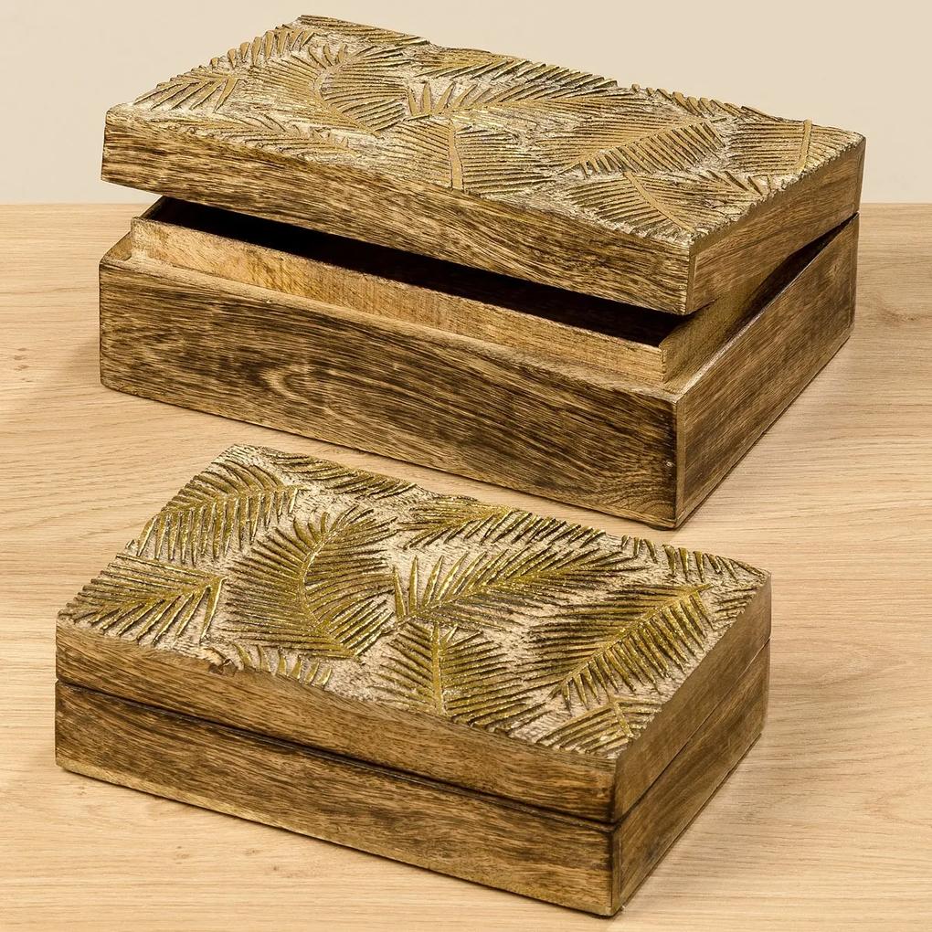 Škatuľky Farn z dreva mangovníka, 2 ks