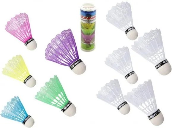 Teddies Míčky/Košíčky na badminton plast 5ks v tubě, 2 barvy 6x19x6cm