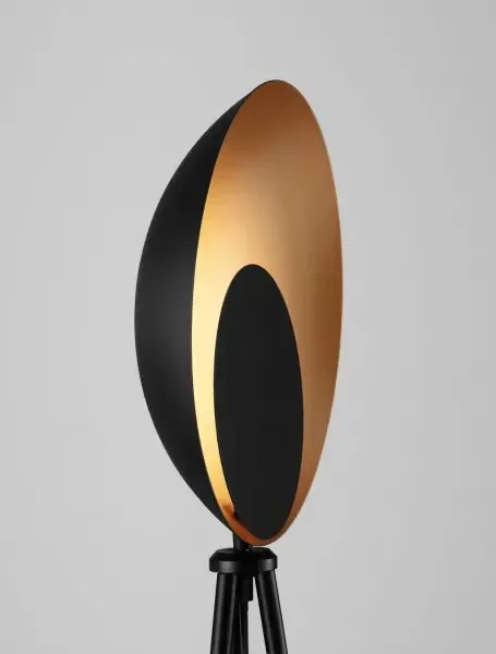 LED čierno-zlatá stojaca lampa Kitro