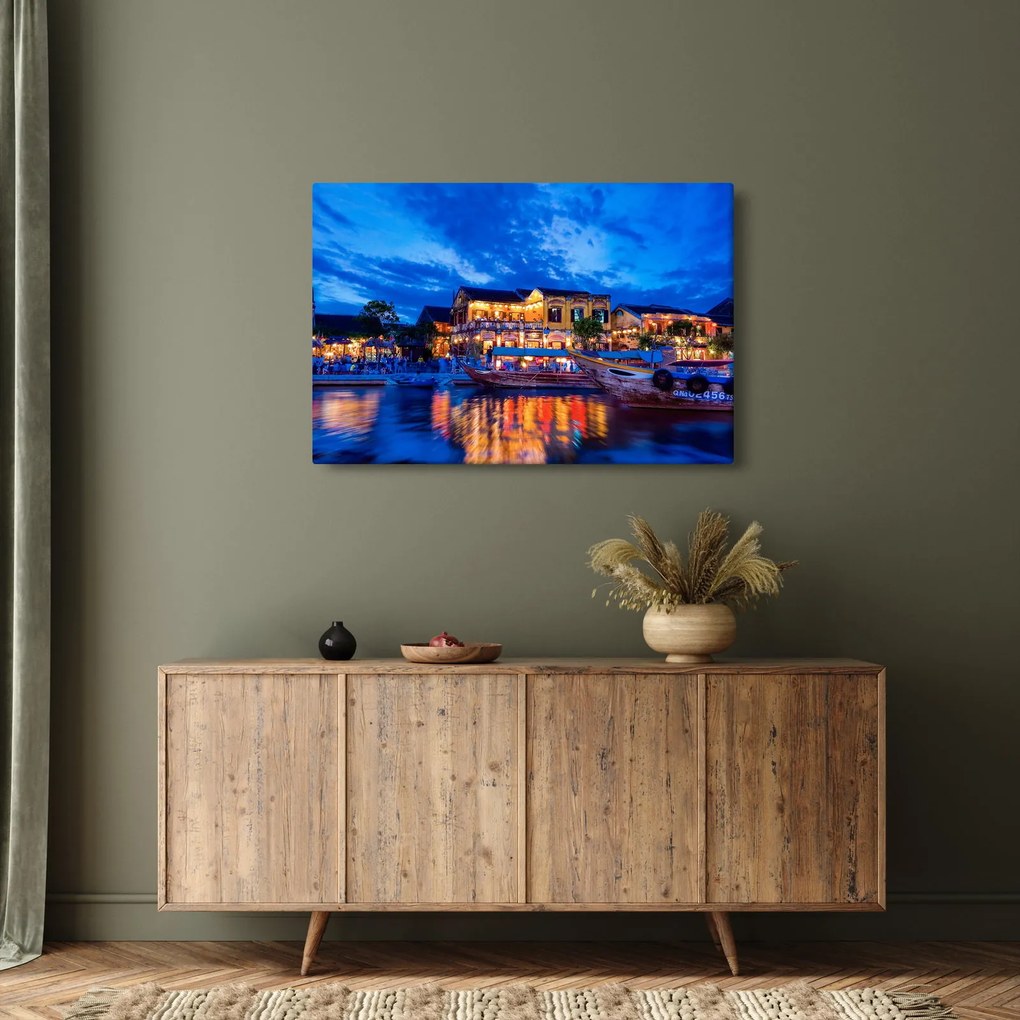 Obraz nočného mesta Hoi An, Vietnam (90x60 cm)