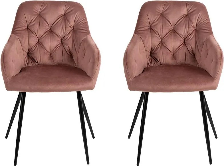 Set - 2 ks Jedálenská stolička AVENBERG LOREN, ružová