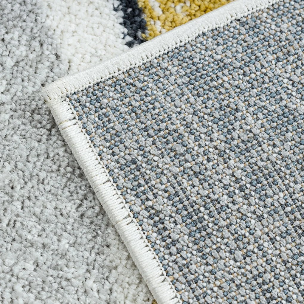 Dywany Łuszczów, Kusový koberec Fusion 5868 white/yellow, 240x330, šedá, kancelária