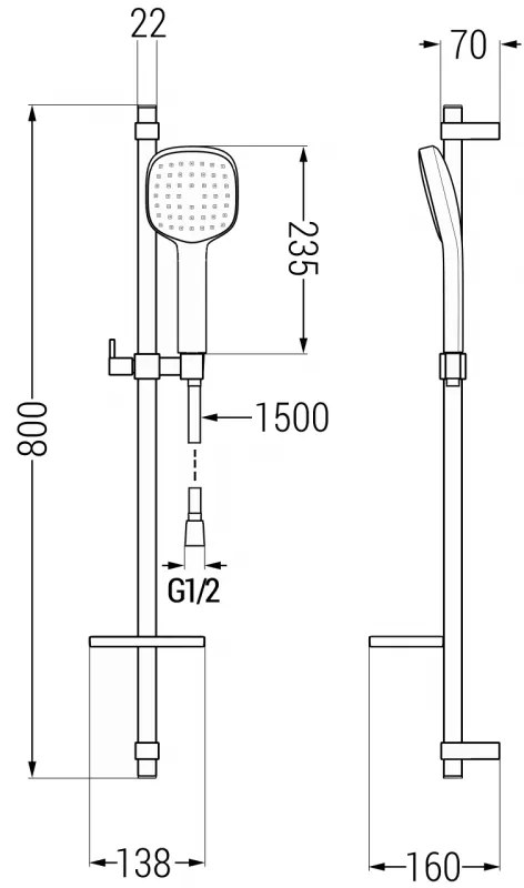 Mexen sprchový set DQ33, chróm, 785334581-00