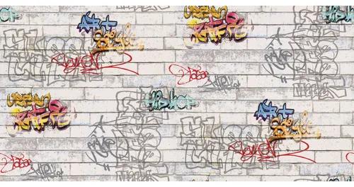 Papierová tapeta Boys & Girls Graffiti sivá