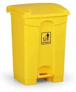 Plastový odpadkový kôš Leo, objem 45 l, žltý