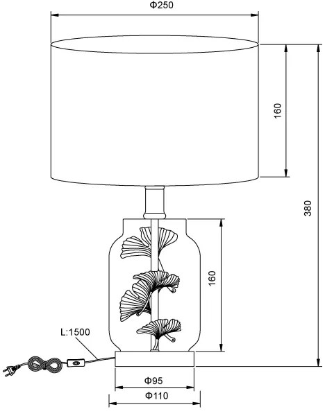 Globo 24141C - Stolná lampa GINKO 1xE27/40W/230V biela