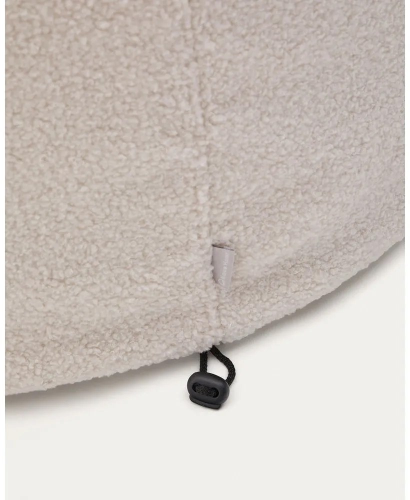 Krémový taburet z textílie buklé Kaeli – Kave Home