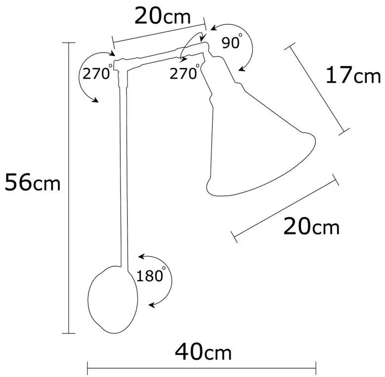 Nástenná lampa Berceste V čierna