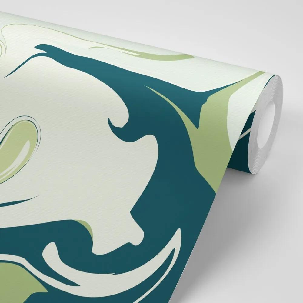 Samolepiaca tapeta abstraktný zelený vzor - 450x300