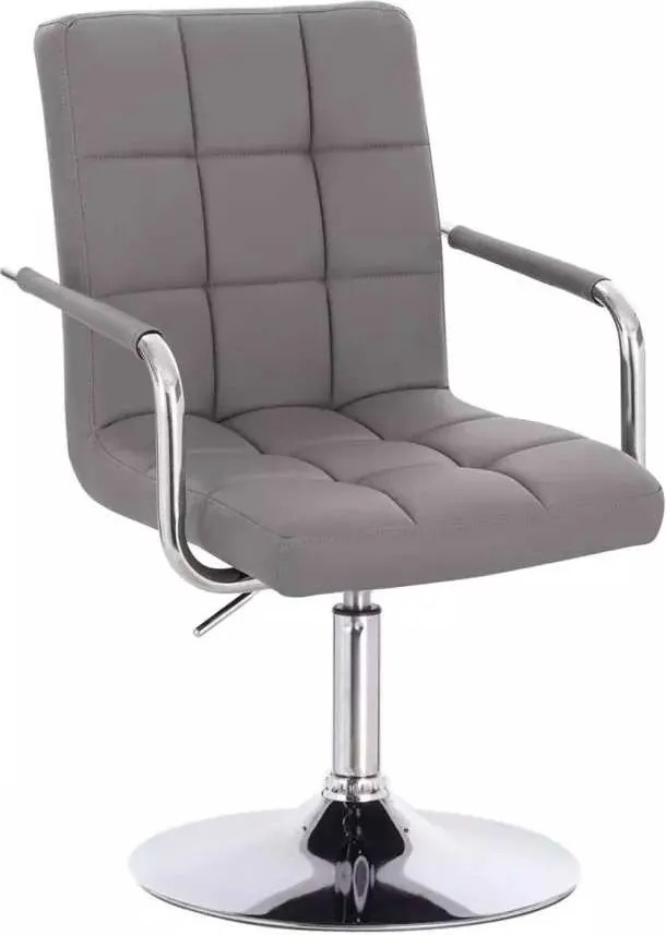 LuxuryForm DESIGN Stolička VERONA na striebornom tanieri - šedá