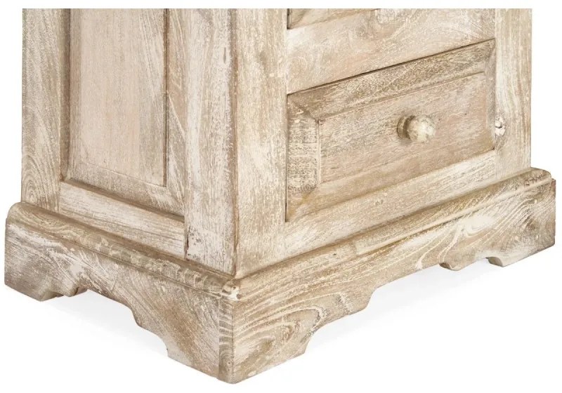 furniture-nabytek.cz - Masívna vysoká komoda do koupelne Patina z mangového dreva, lakovaná, prírodná – 48×33×130 cm