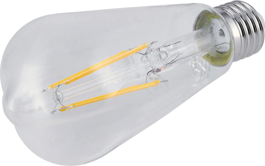 SADA 6x LED žiarovka E27 ST64 6W 660lm Filament 3000K - tepla biela