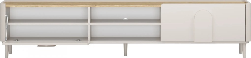 TV stolík Amilio 220 cm na nožičkách - kašmír / olejovaný dub