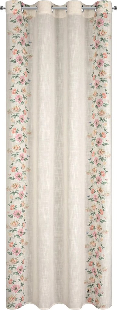 ZÁVES NA KRÚŽKOCH VANESA 140X250 CM KVETY