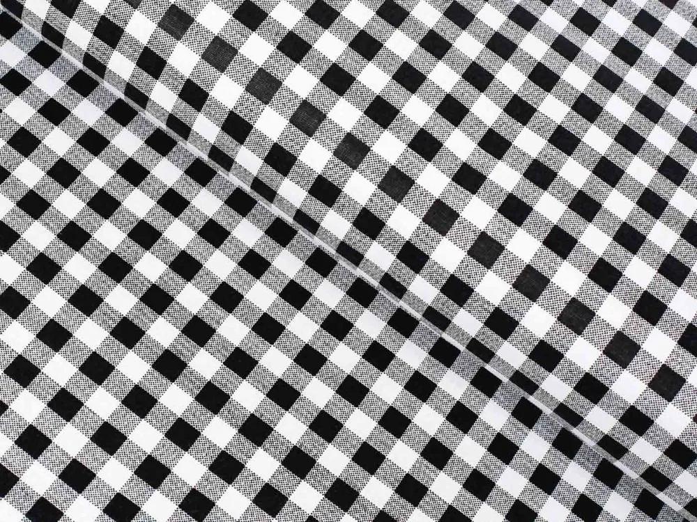 Biante Bavlnený obdĺžnikový obrus Sandra SA-060 Čierno-biele kocky 120x180 cm