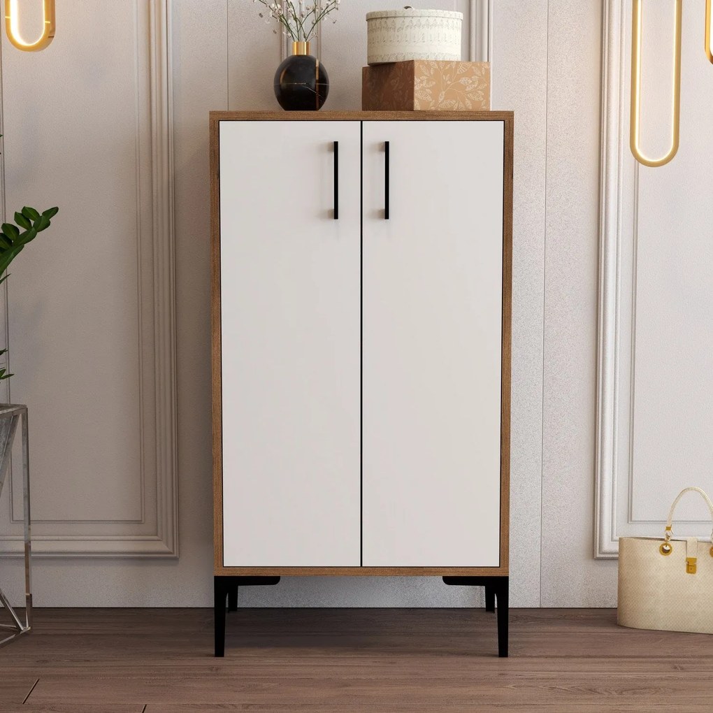 Botník Prag - Walnut, White