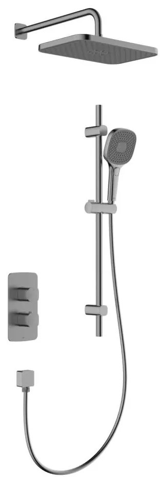 KFA Armatura 5759-301-61 - Sprchový set s termostatickou podomietkovou batériou MALAGA metalická šedá