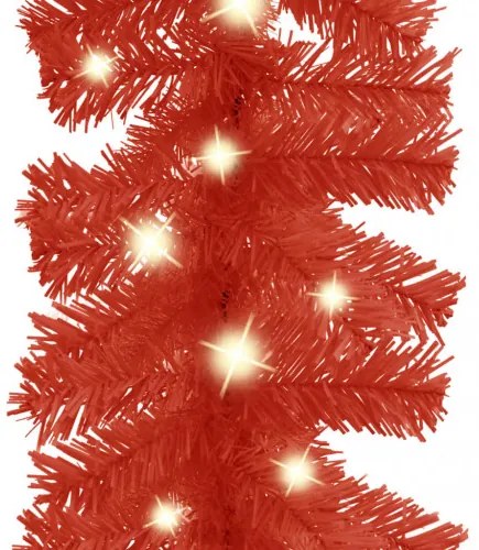 vidaXL Vianočná girlanda s LED svetielkami 5 m červená-