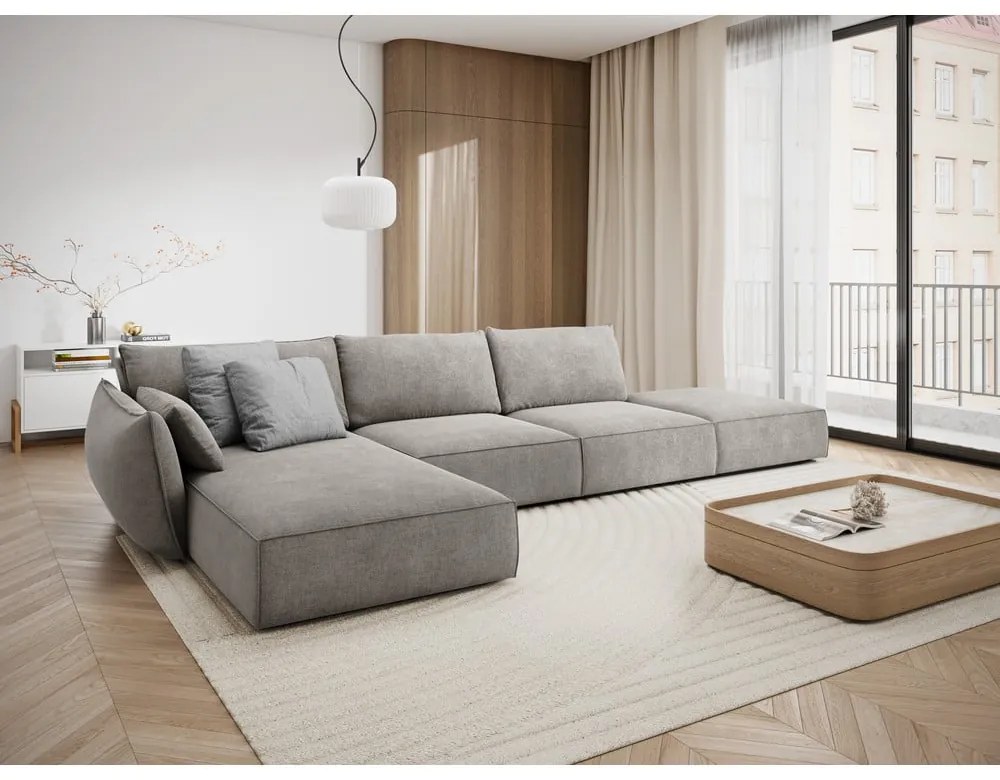 Svetlosivá rohová pohovka (ľavý roh) Vanda - Mazzini Sofas
