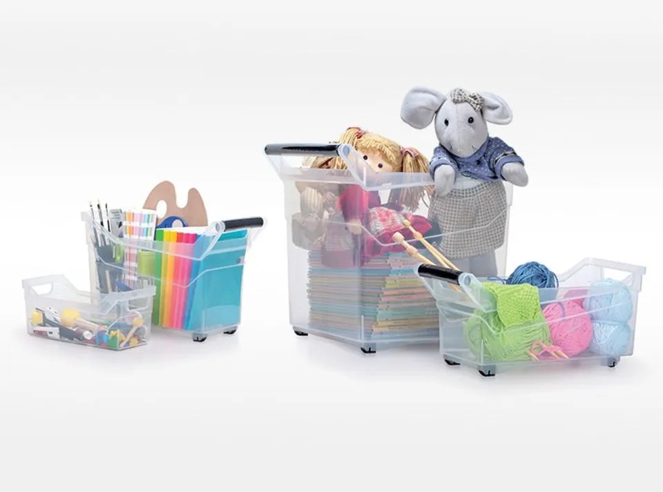 Prosperplast Úložný box, úzký s madlem, systémový NUK 28 x 12 x 12, 3l