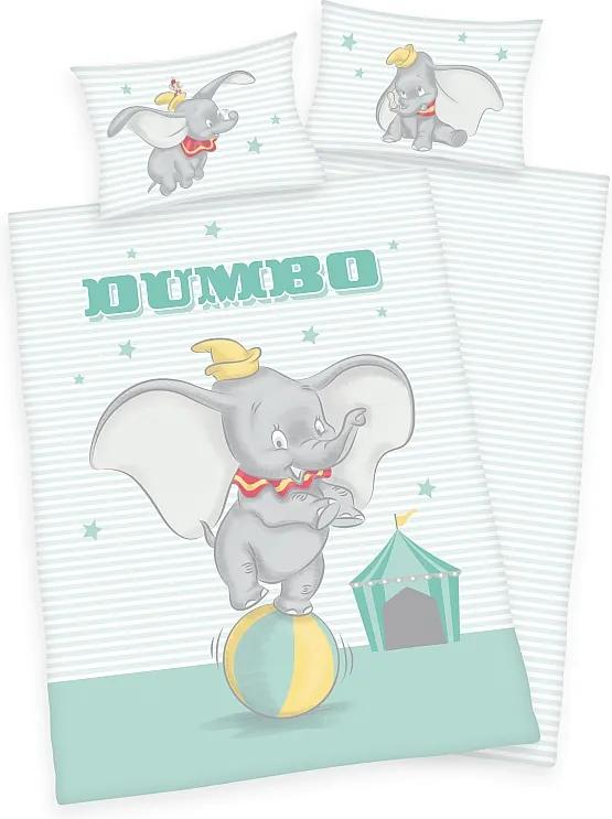 HERDING Obliečky do postieľky Dumbo Baby Bavlna 100/135, 40/60 cm