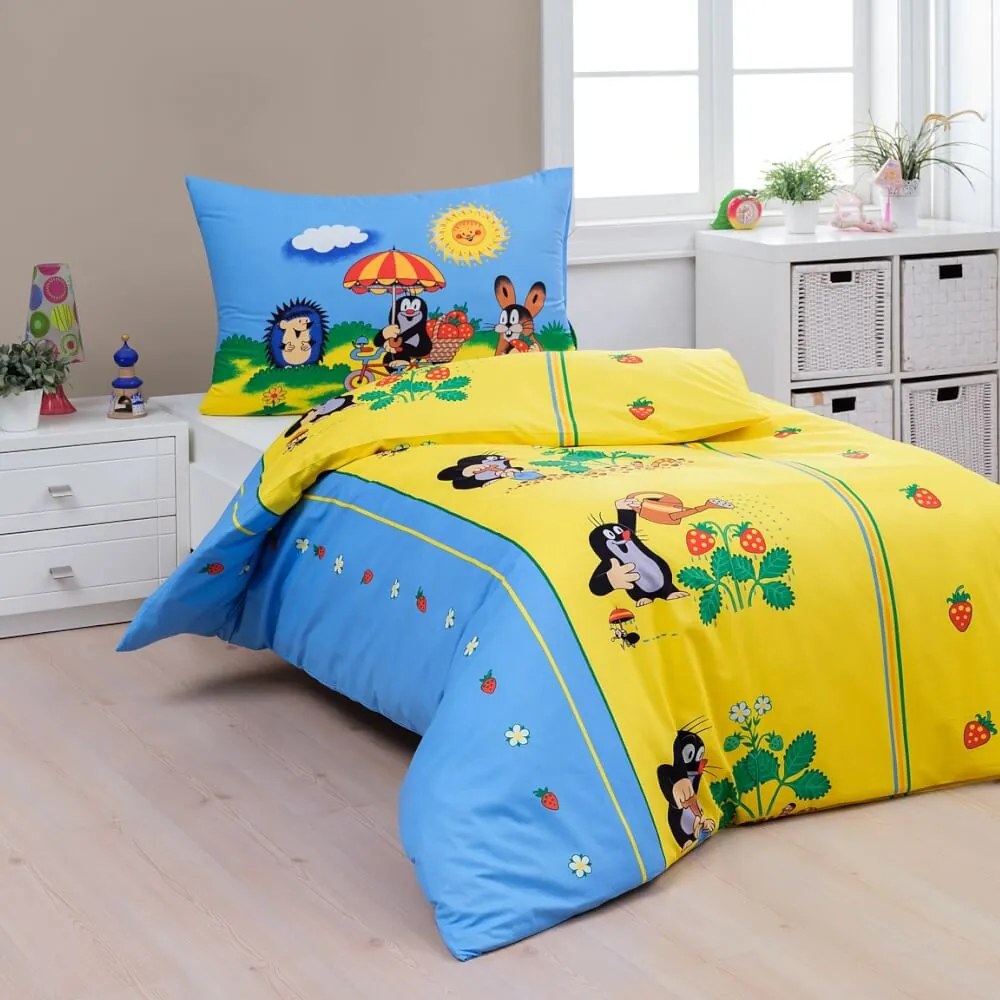 Posteľná bielizeň - Krtko a jahody Bavlnený poťah deluxe 40/40