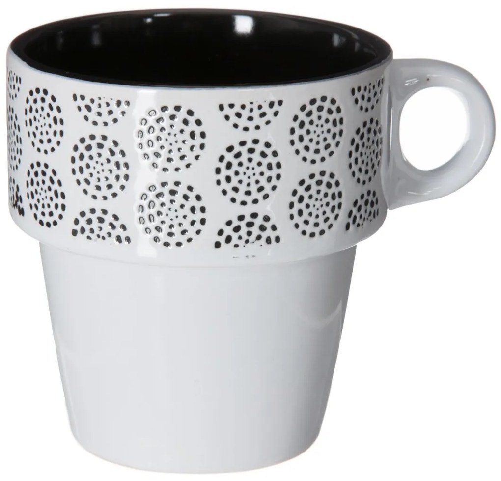 Keramický hrnček so stojanom Ethnik 260 ml sada 6ks