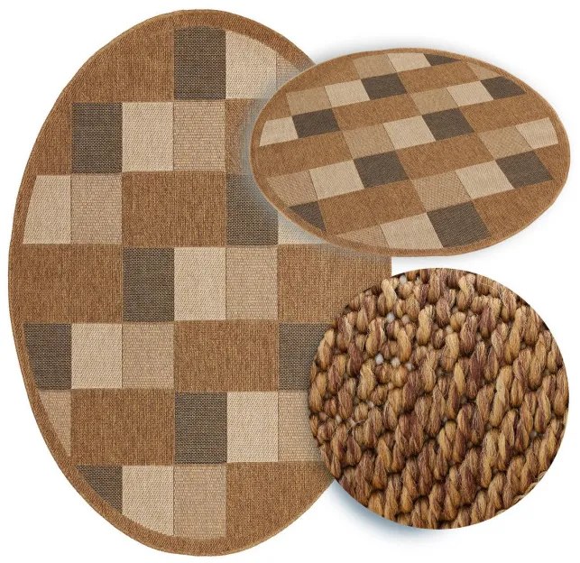 Koberec Adana Chess Beige kruh