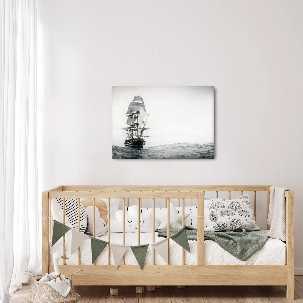 Obraz - Loď plávajúca po oceáne (70x50 cm)