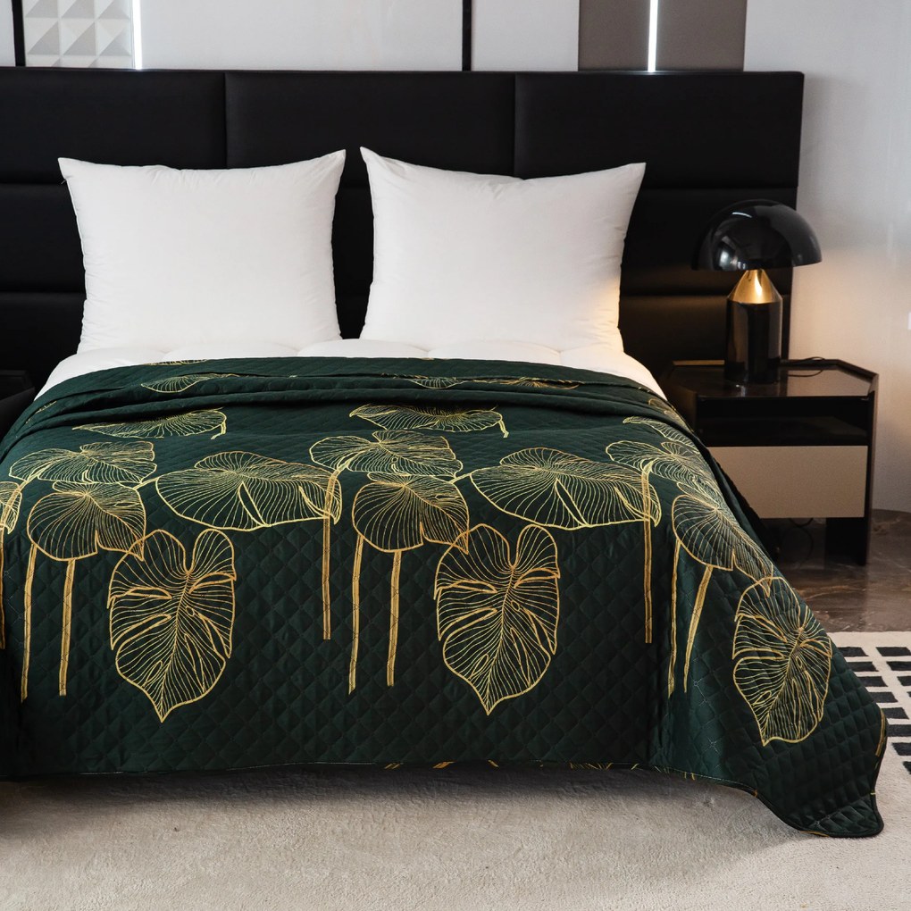 Prehoz na posteľ VENECIA tmavozelený Rozmer: 170 x 210 cm