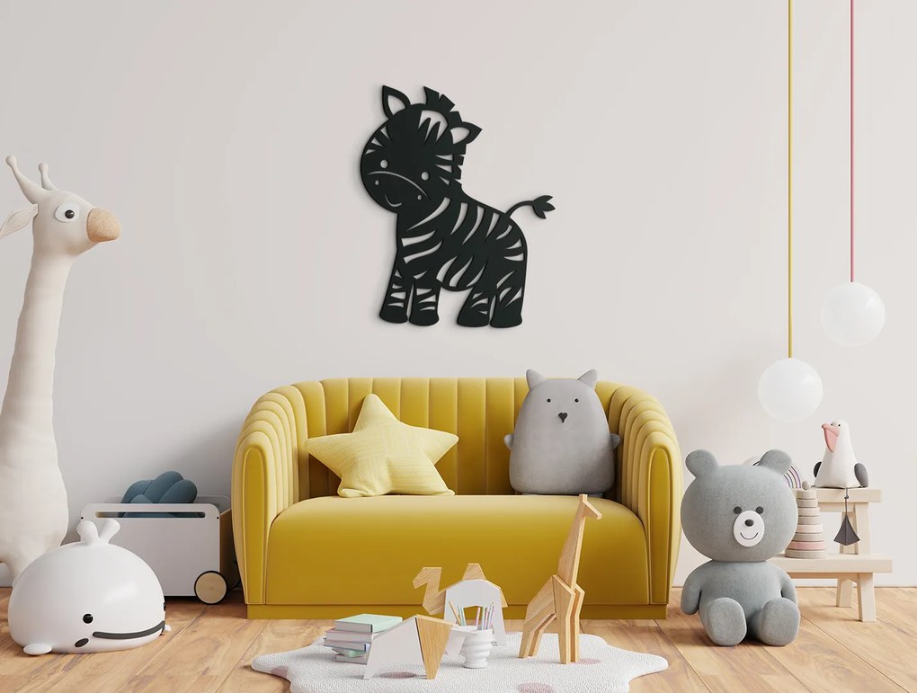 drevko Detská nálepka na stenu Zebra Rozmer obrazu: 40,5 x 32,5 cm, Farba dekorácie: Čierna