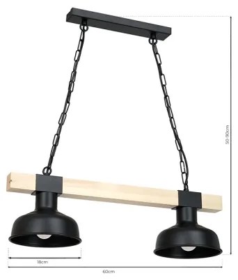 Luster na reťazi FARO 2xE27/60W/230V