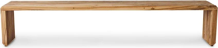 Prírodná drevená teaková lamelová lavica Slatted XL - 180*27*35 cm
