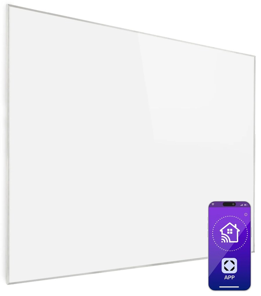 Klarstein Wonderwall 1200 Smart, infračervený ohrievač, 100 x 120 cm, 1200 W, týždenný časovač, IP24, biely