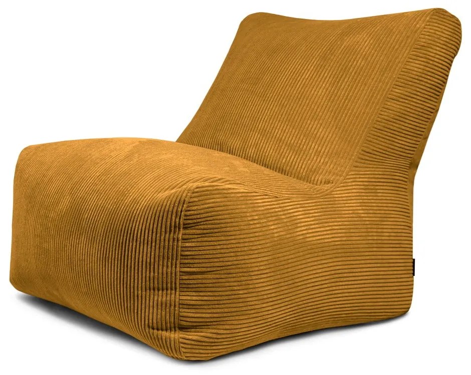 Menčestrový sedací vak v horčicovej farbe Seat 100 Lounge – SLOWDOWN