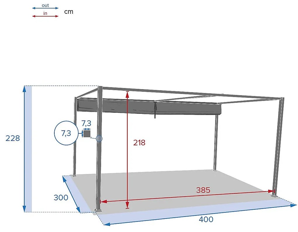 DEOKORK Záhradný hliníkový altánok DARWIN 3x4 m