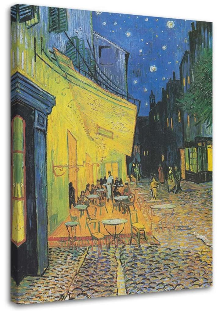 Obraz na plátně, REPRODUCTION Kavárna Terasa v noci Van Gogh - 40x60 cm